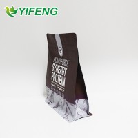 Factory Price Stand Up Flat Bottom Whey Protein Powder Pouch / Customized Zip Bags For Packaging Powder Products